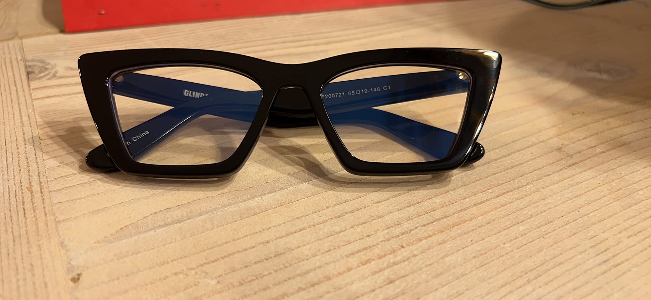 Glindar occhiali luce blu cat eye neri in acetato
