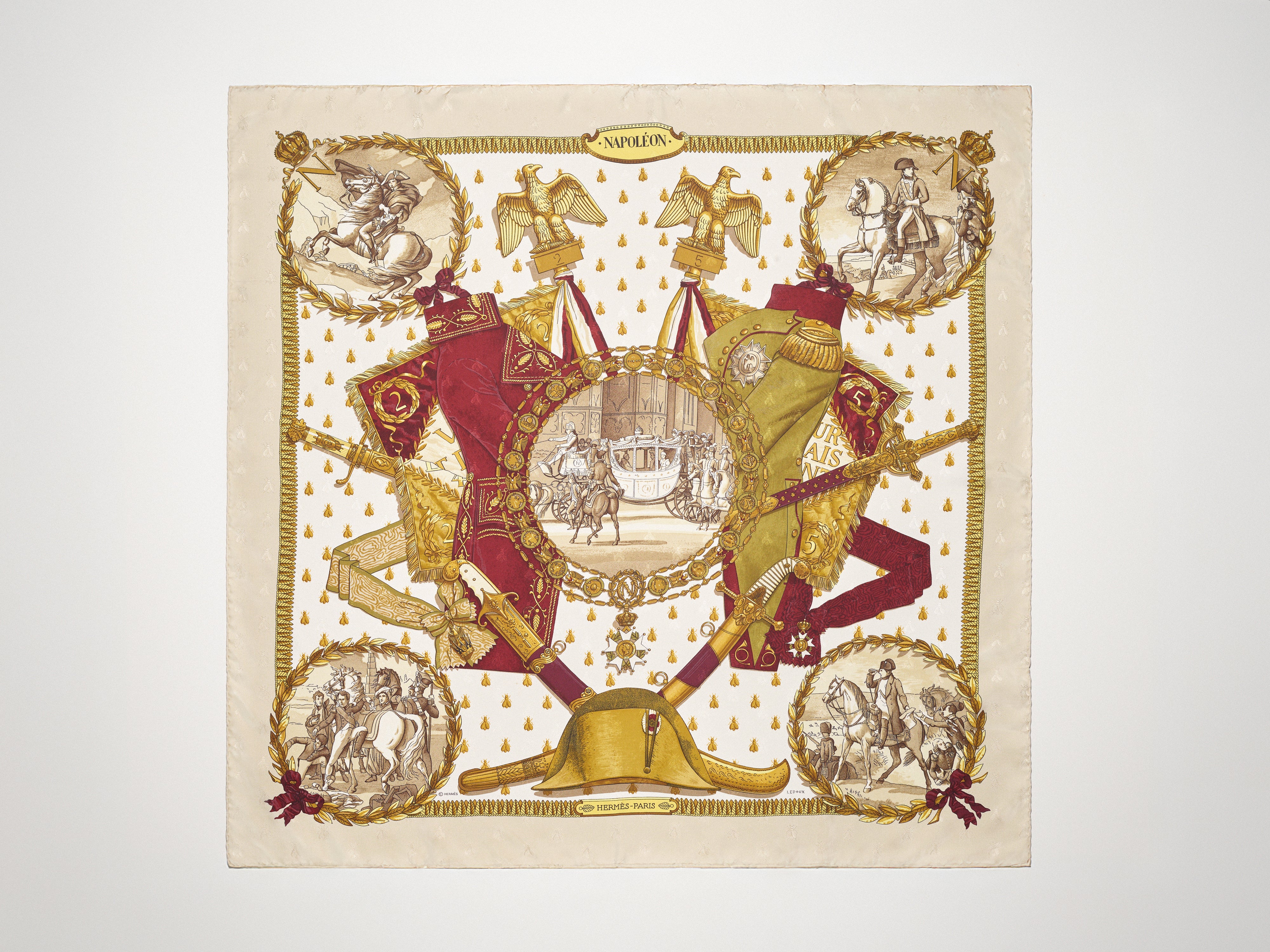 Hermès Napoléon Carré foulard seta 1963