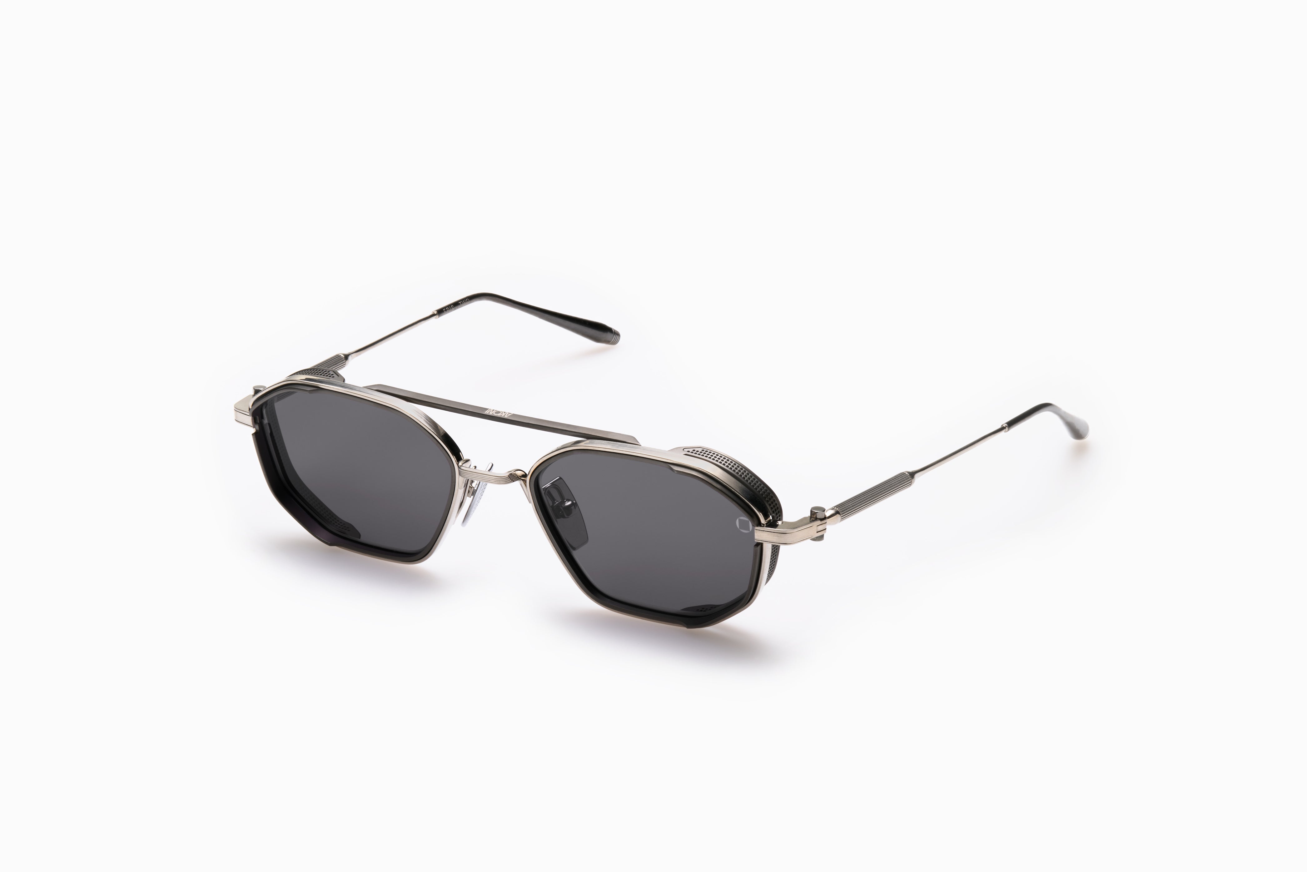 Akoni Optima Eris-Two occhiali da sole Brushed Silver titanio