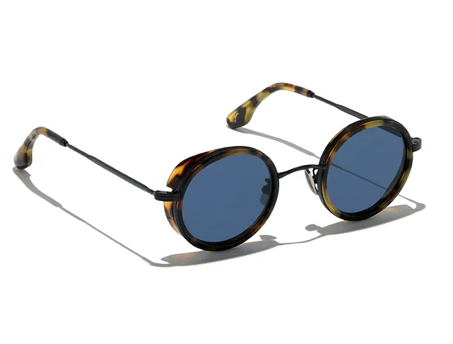 L.G.R Reunion Explorer occhiali sole havana lente blu