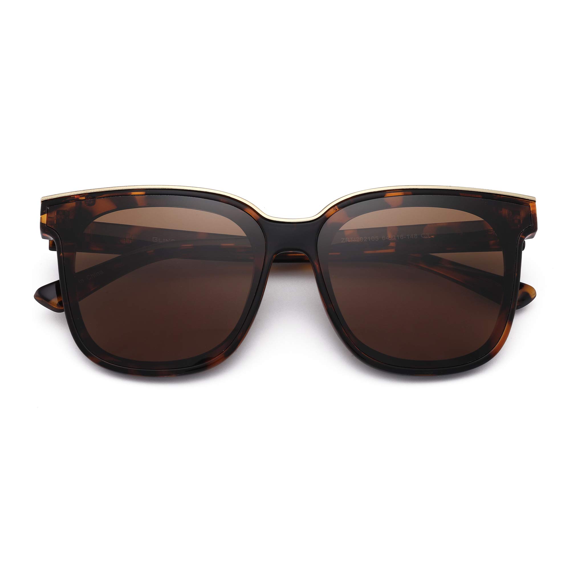 Glindar Quadrati occhiali da sole specchiati oversize UV400 unisex