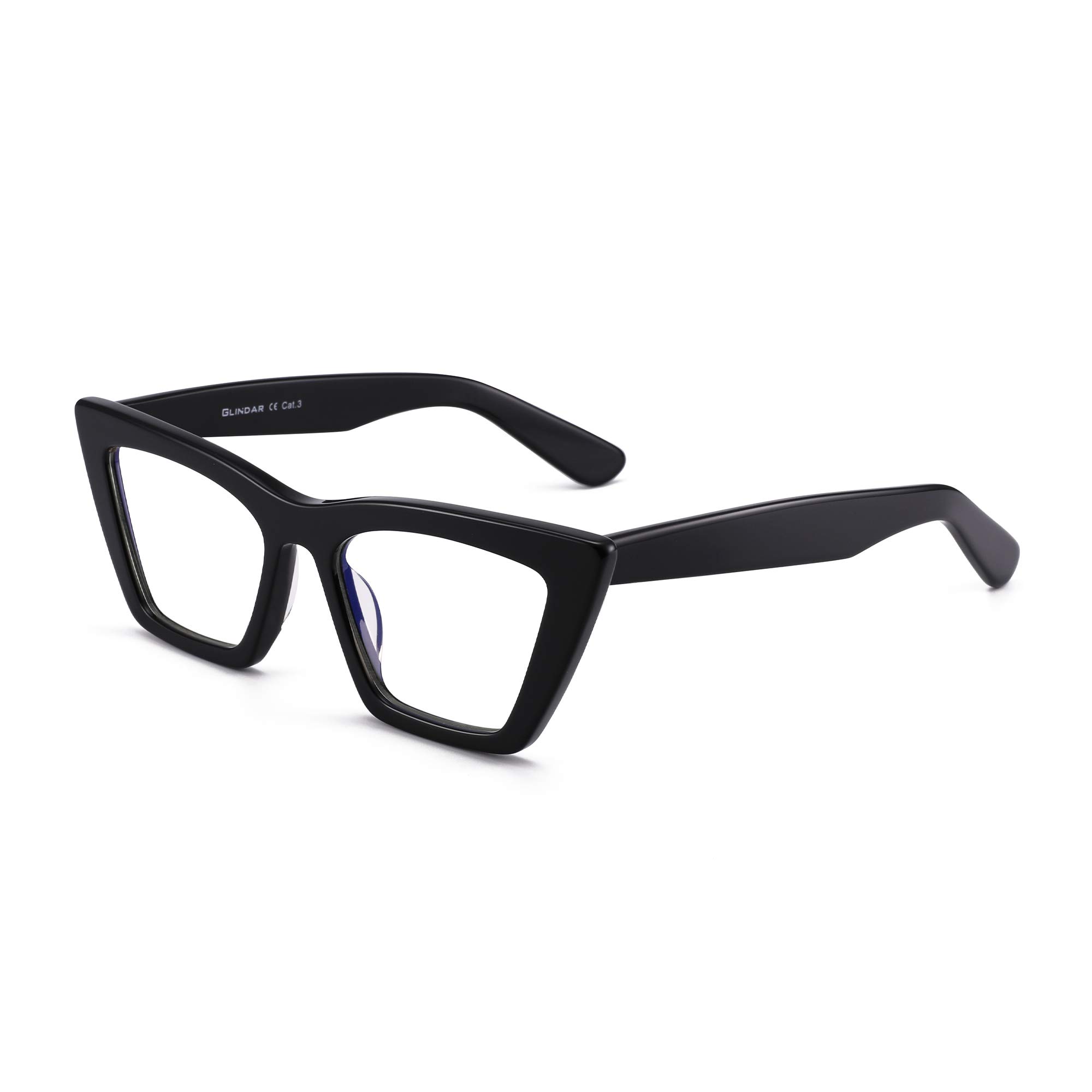 Glindar occhiali luce blu cat eye neri in acetato