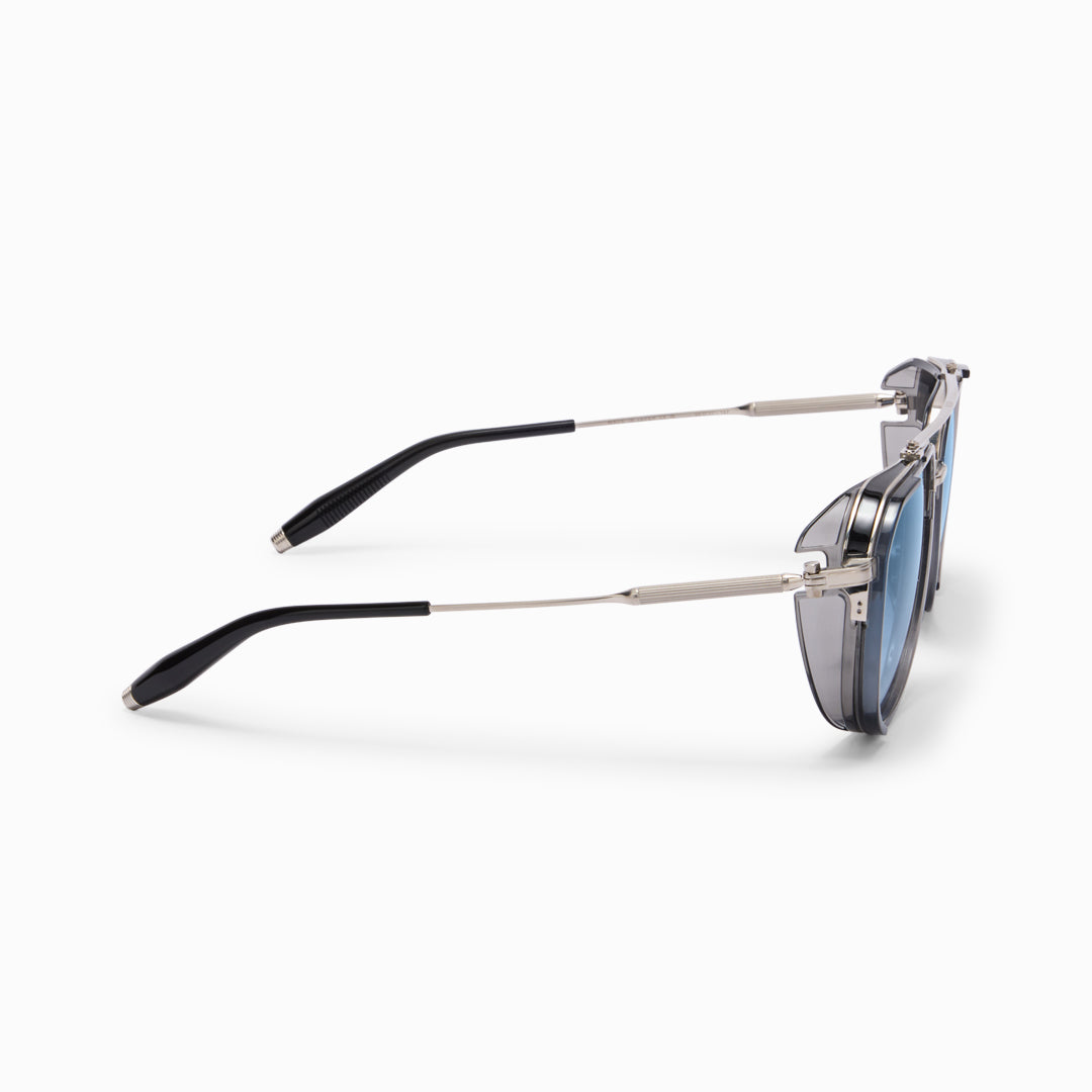 Akoni Horizon Echo occhiali da sole brushed silver aviator