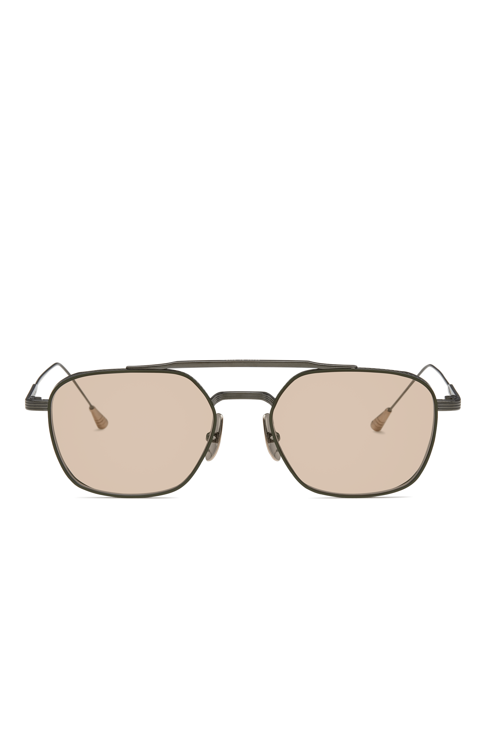 Lunetterie Générale Route 66 occhiali titanio gunmetal ambra custom