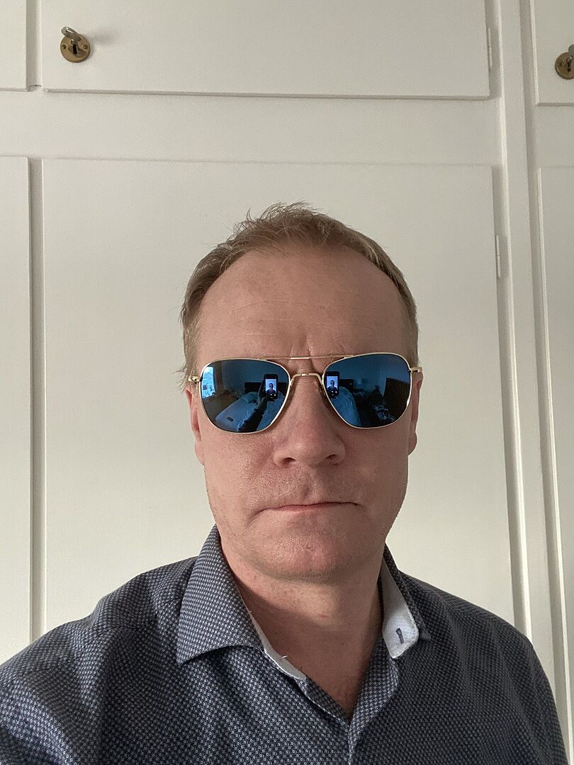 Randolph Aviator 23k Gold occhiali sole vetro Cobalt