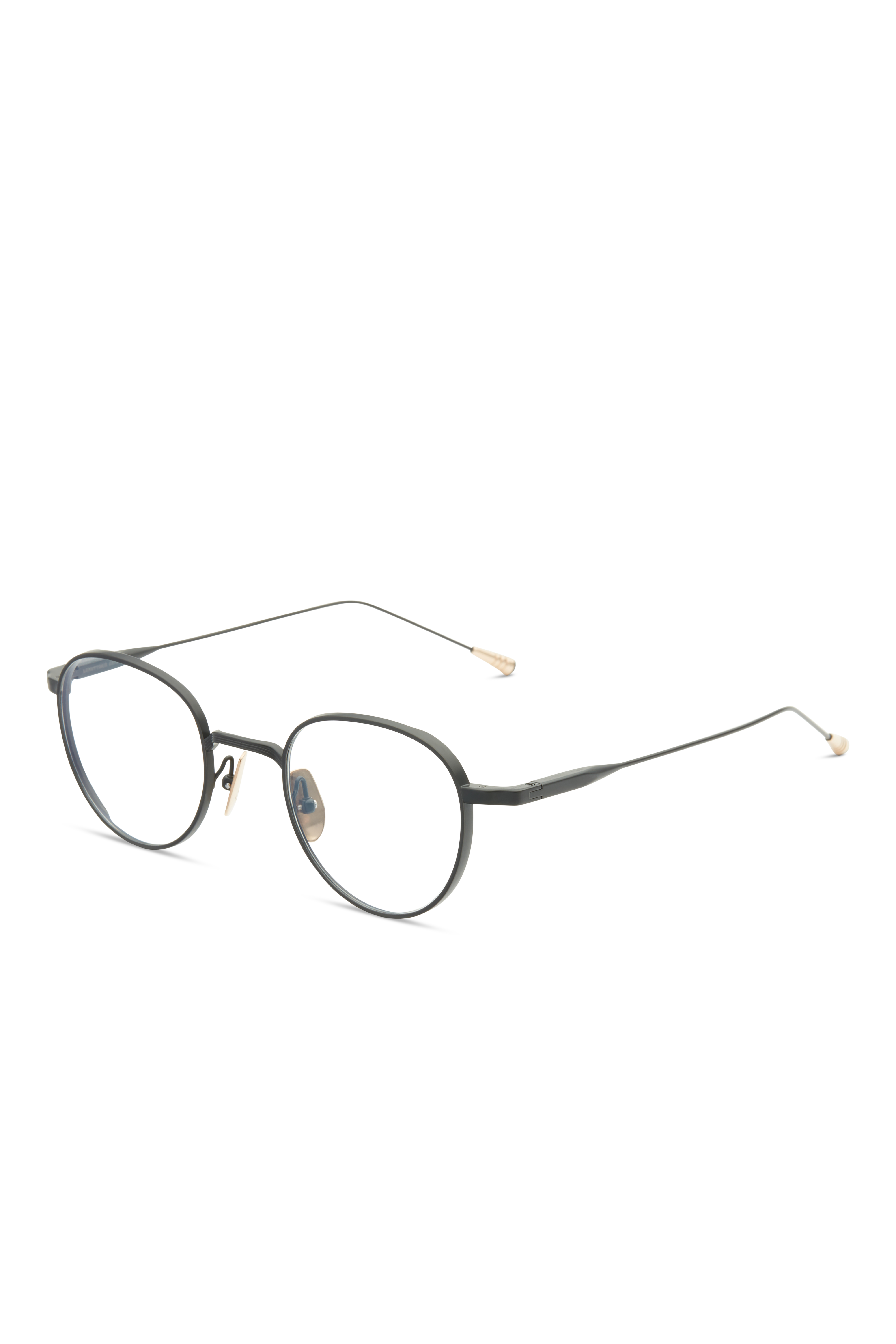 Lunetterie Générale Café Racer occhiali da vista neri tondi titanio