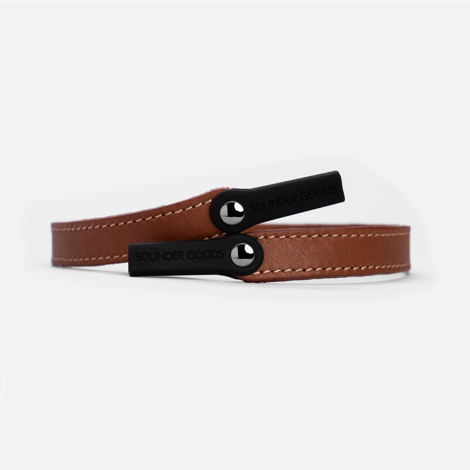 Randolph cordino occhiali pelle cognac gunmetal