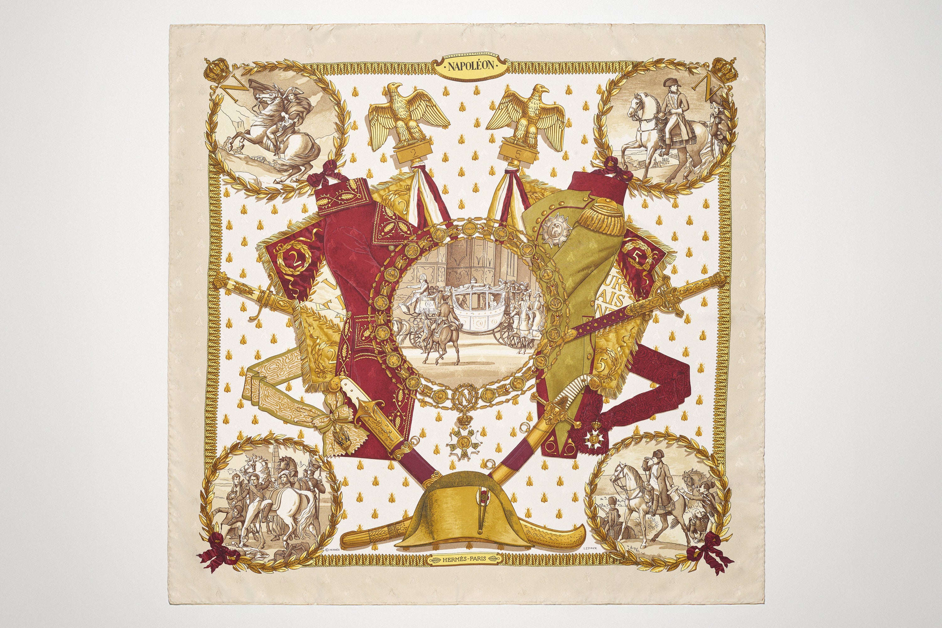 Hermès Napoléon Carré foulard seta 1963
