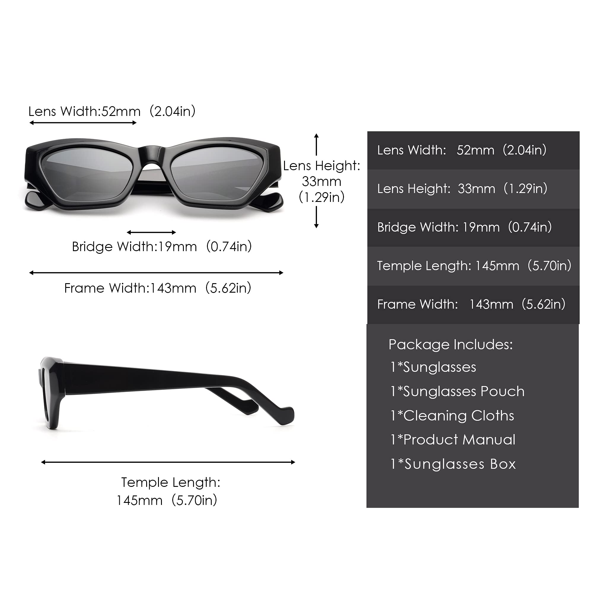 Glindar Cat Eye occhiali da sole donna acetato polarizzati