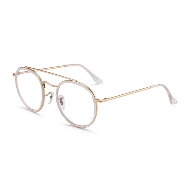 Glindar occhiali luce blu rotondi vintage doppio ponte donna