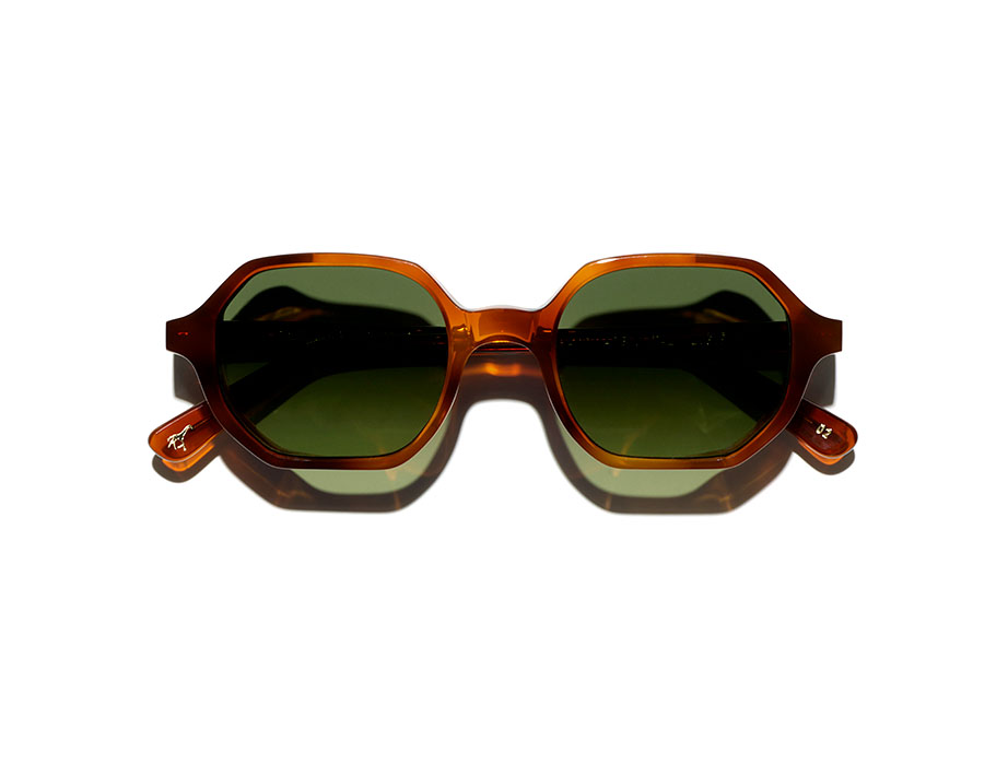 L.G.R Zanzibar Explorer occhiali da sole havana chiaro lente verde