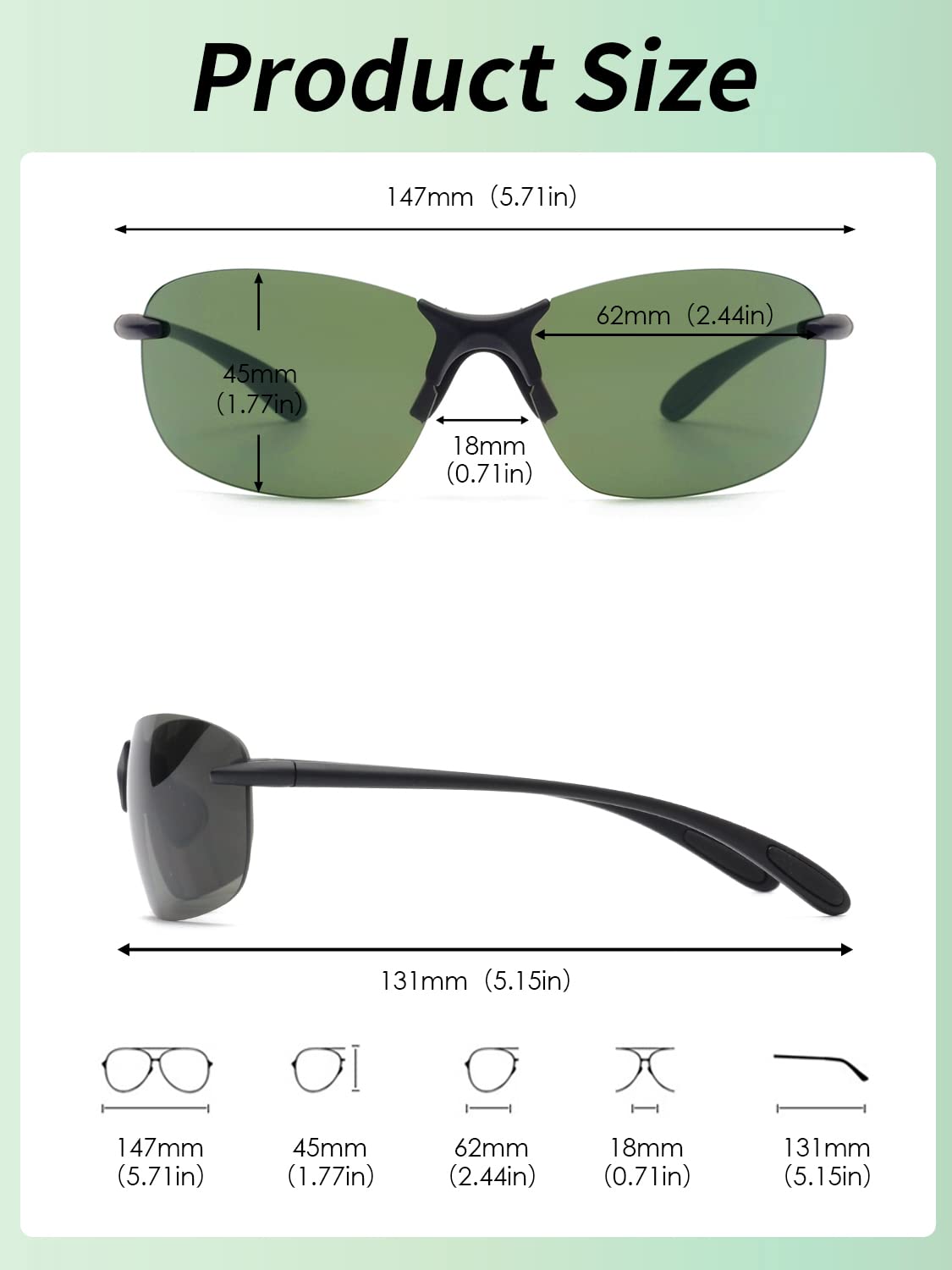 Glindar TR90 Pilot occhiali da sole sportivi uomo donna