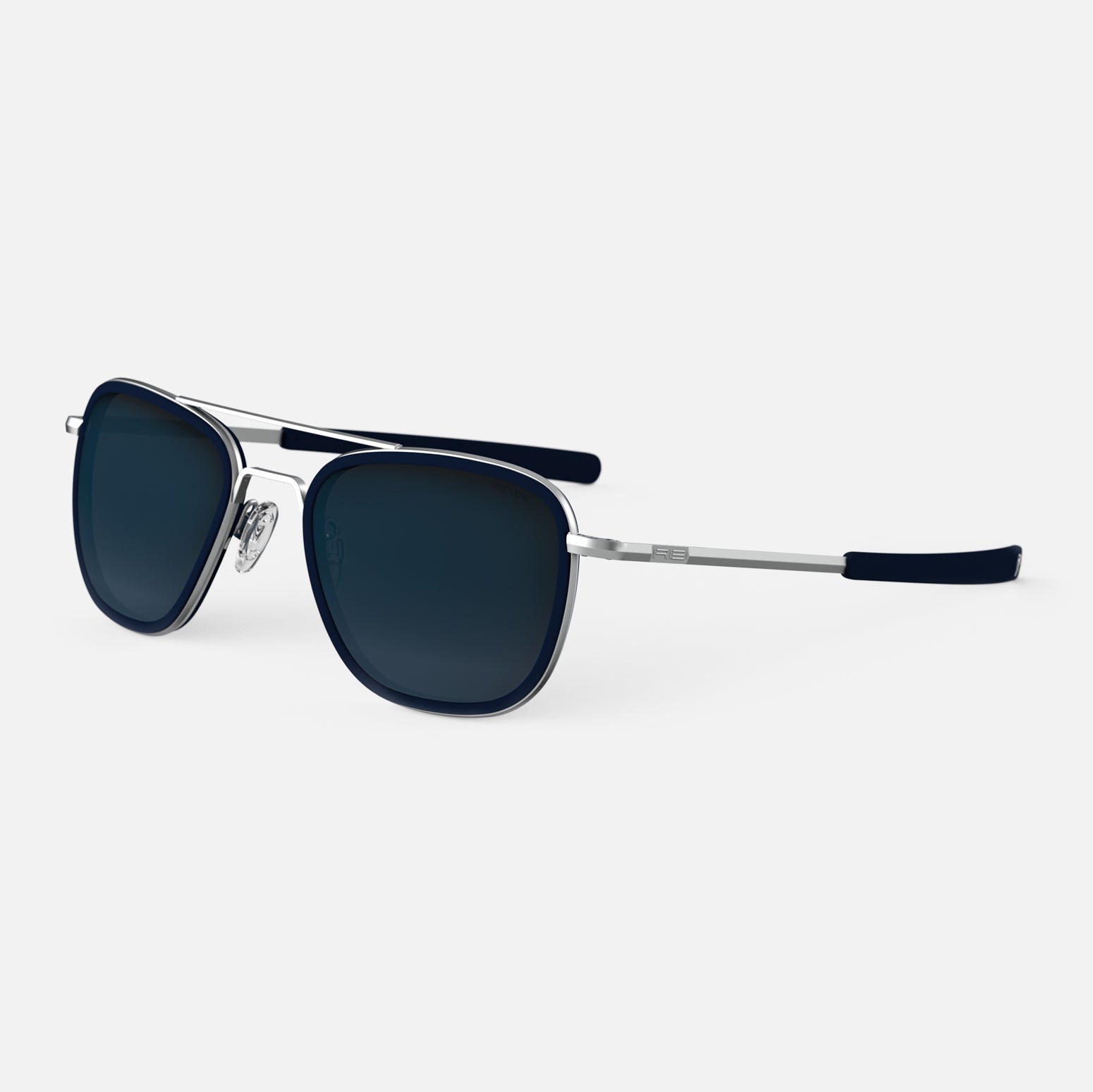 Randolph Aviator Fusion Matte Chrome Blue Sapphire occhiali da sole 55mm