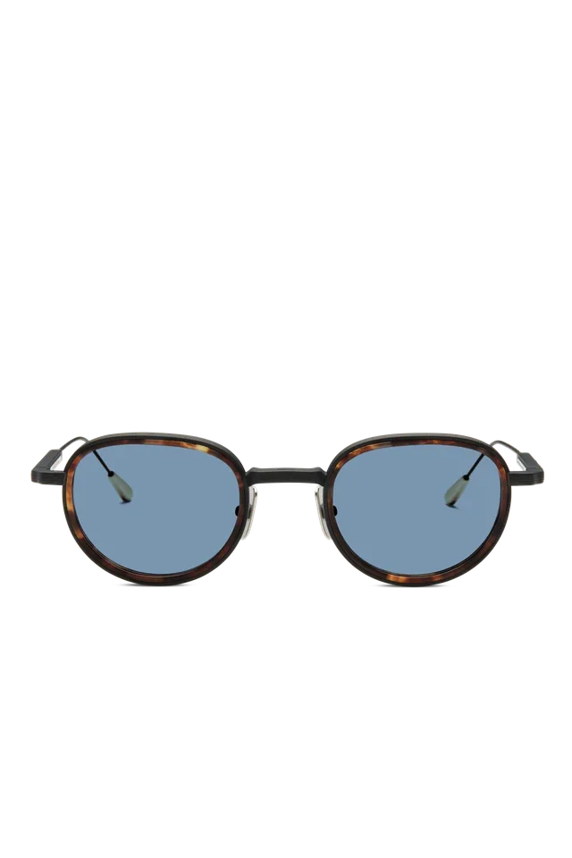 Lunetterie Generale Panache occhiali sole nero blu titanio
