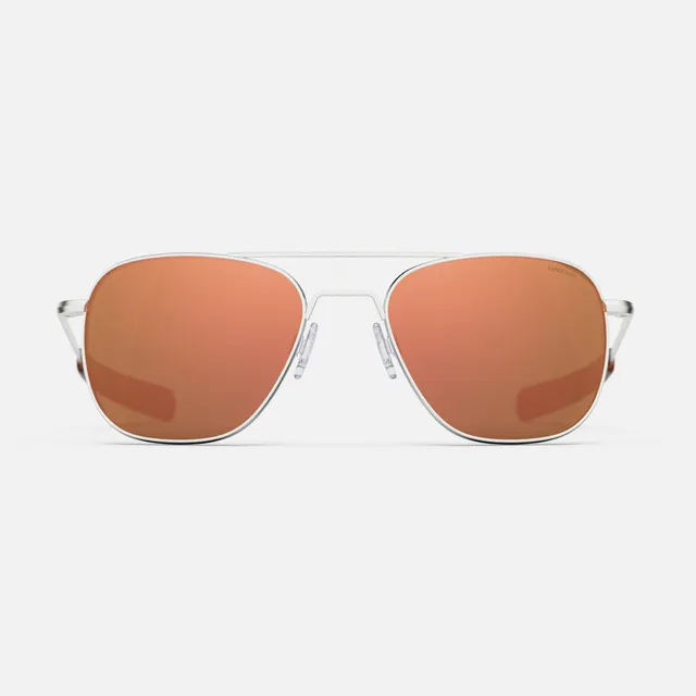 Randolph Aviator Satin Silver Rose Gold occhiali da sole 55mm