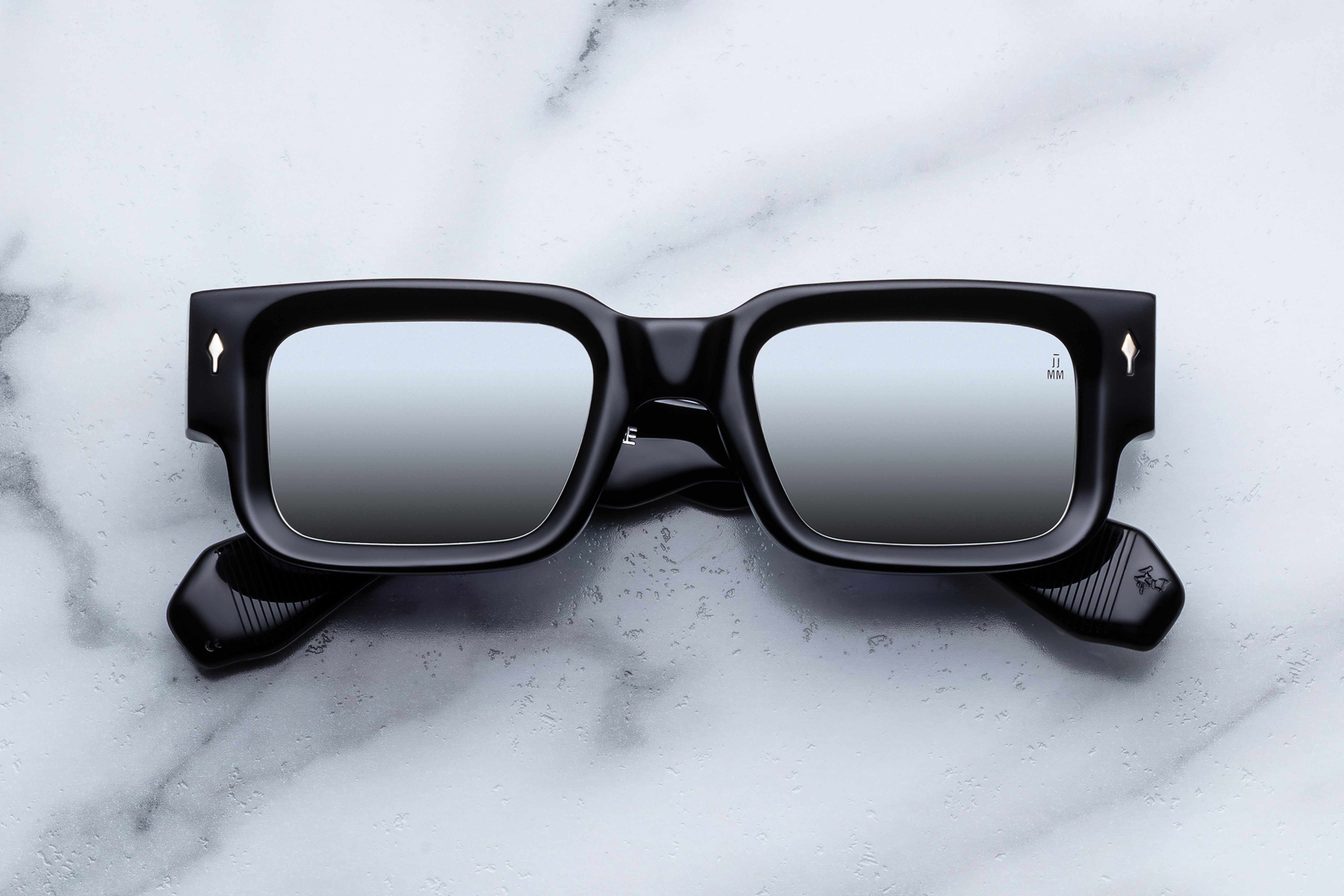 Jacques Marie Mage Ascari occhiali da sole Nero Specchio acetato