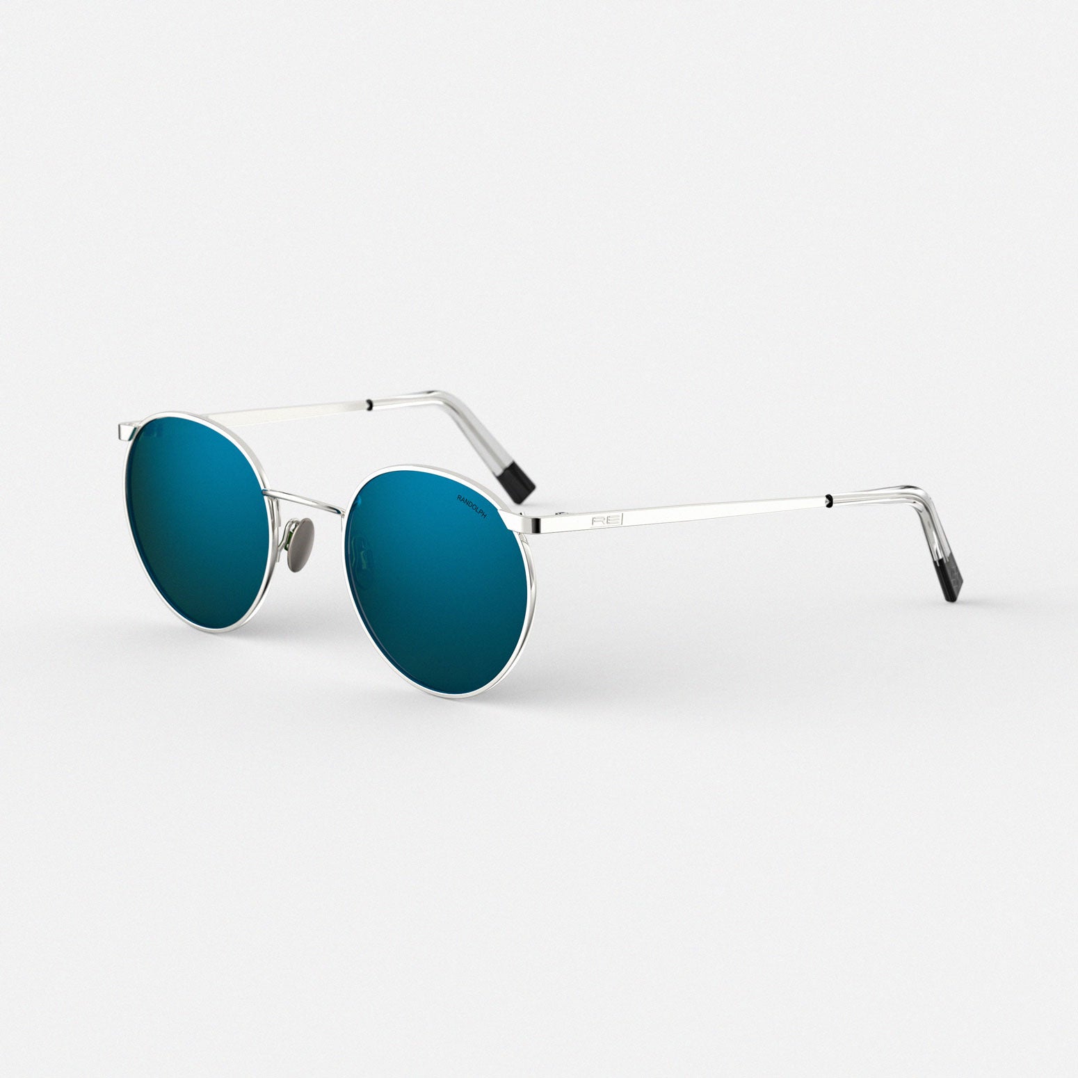 Randolph P3 23k White Gold Cobalt occhiali da sole tondi