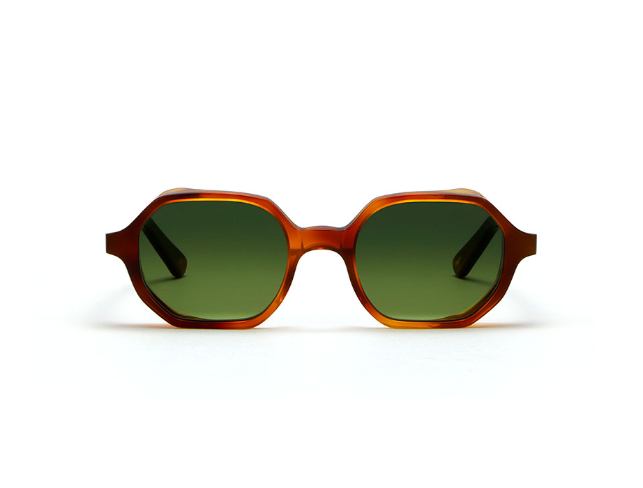 L.G.R Zanzibar Explorer occhiali da sole havana chiaro lente verde
