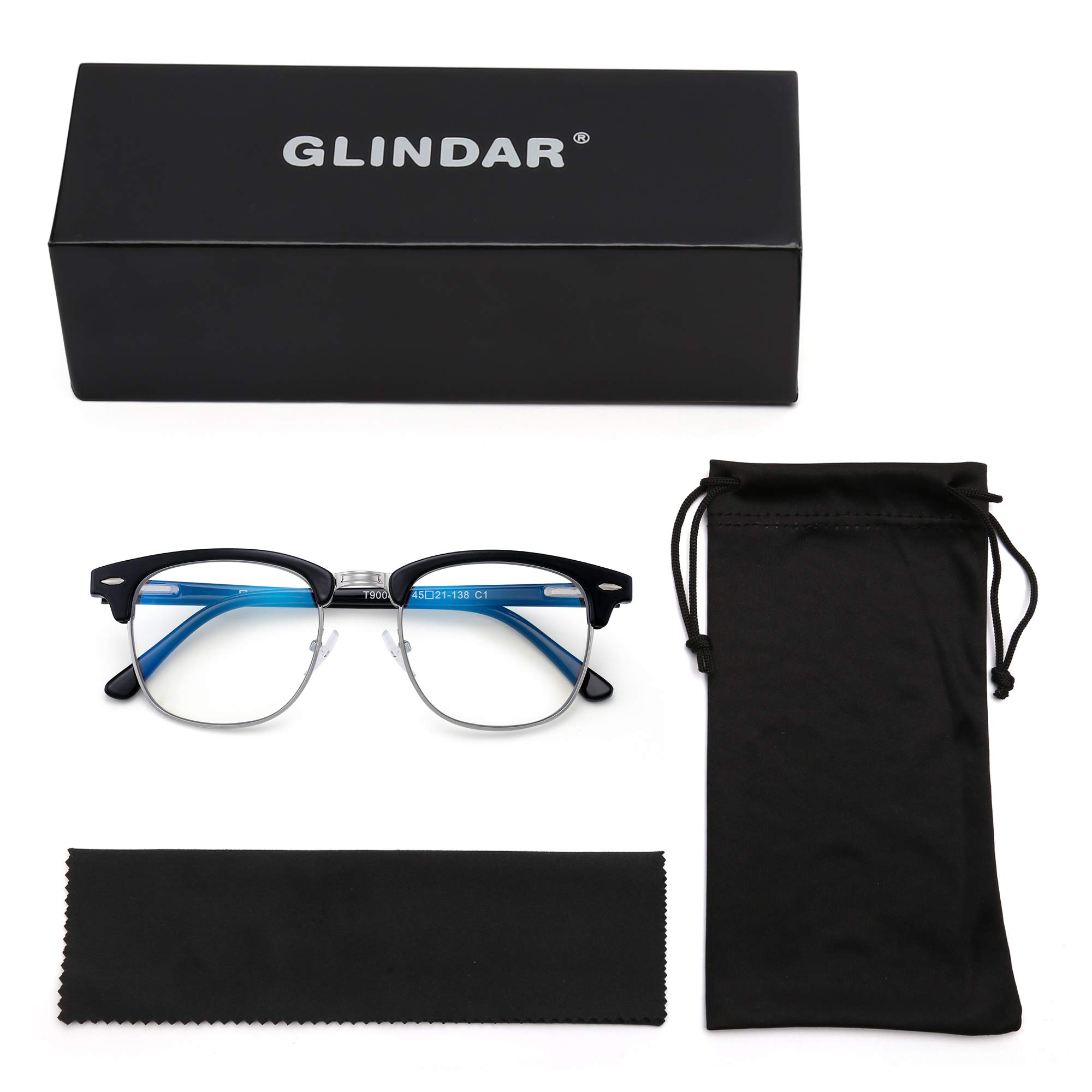 Glindar Retro Classico Browline occhiali luce blu computer