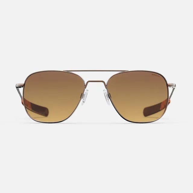 Randolph Aviator 22k Chocolate Gold occhiali da sole Cape Sand 55mm
