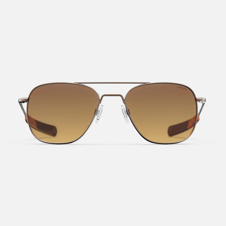 Randolph Aviator Chocolate Gold Cape Sand occhiali da sole 55mm