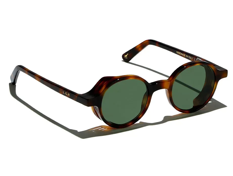 L.G.R Reunion Explorer occhiali da sole Havana Flat Green