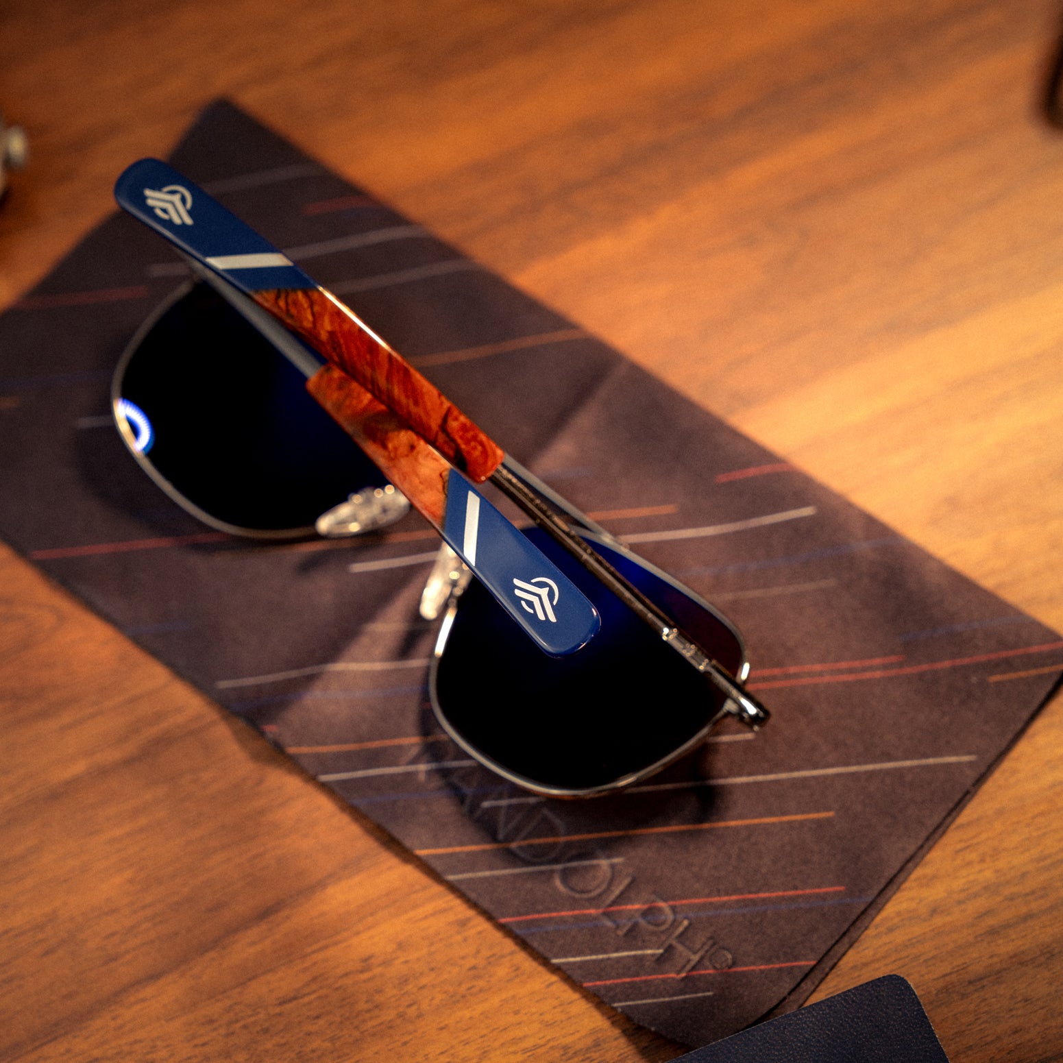 Randolph Aviator Gunmetal Atlantic Blue occhiali sole graduati 55mm
