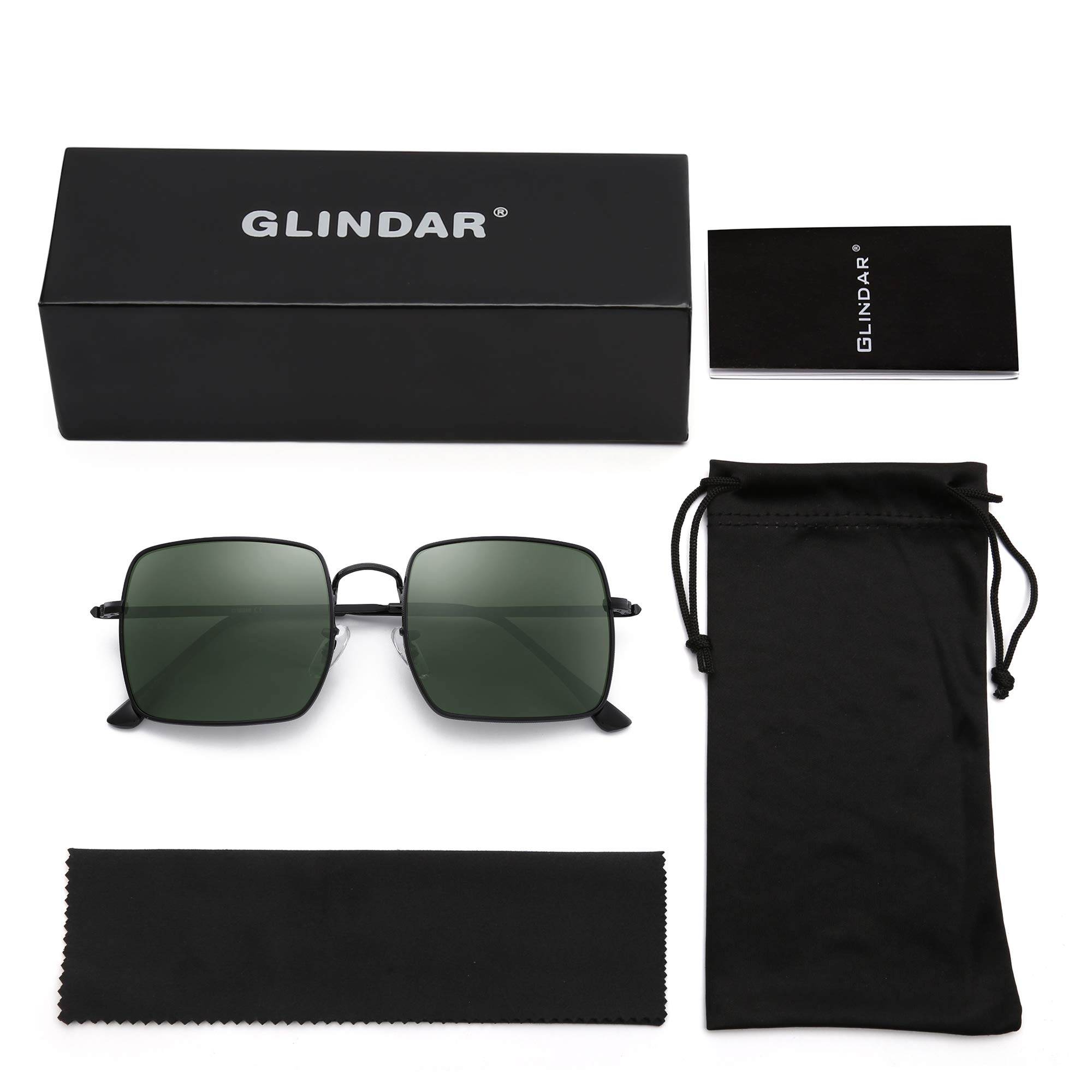 Glindar Quadrati Polarizzati occhiali da sole oversize metallo