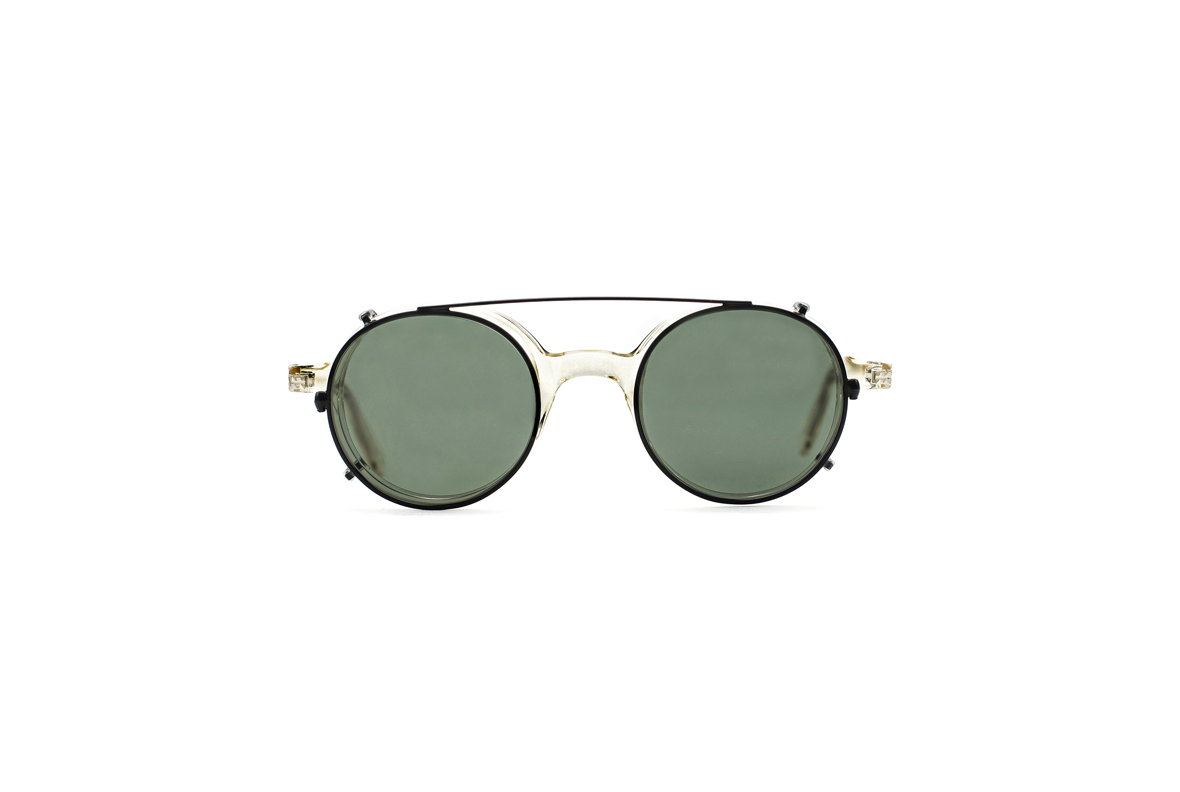 L.G.R Clip On per Reunion clip on nero opaco lente verde
