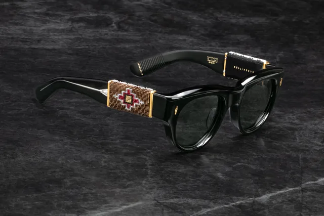 Jacques Marie Mage Beaded Rollingsun 1:1 #14 occhiali da sole grigi