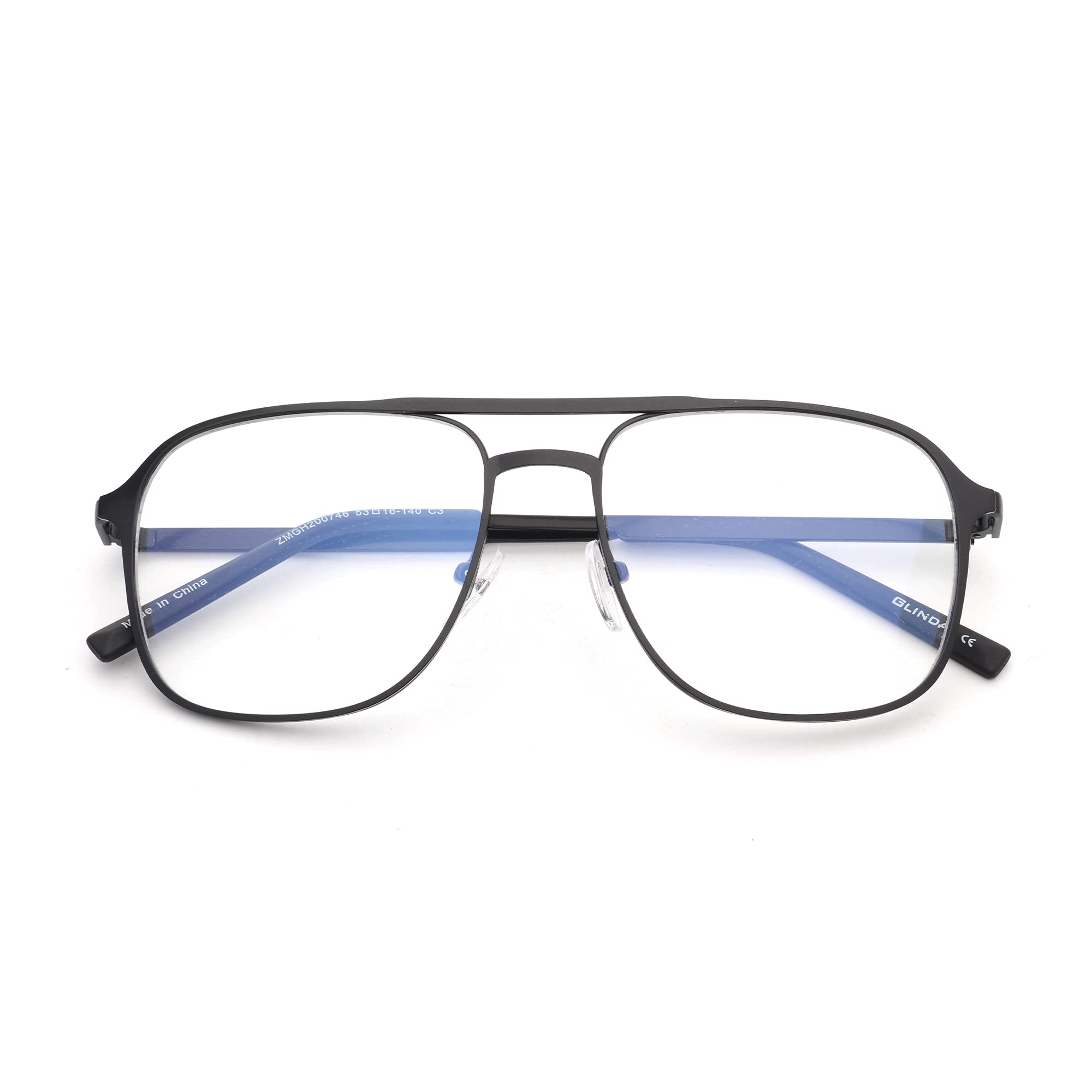 Glindar Occhiali Luce Blu Quadrati Donna Montatura Metallo