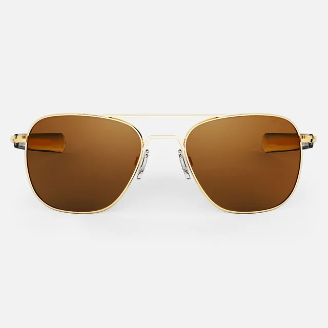 Randolph Aviator 23k Gold American Tan occhiali da sole 55mm