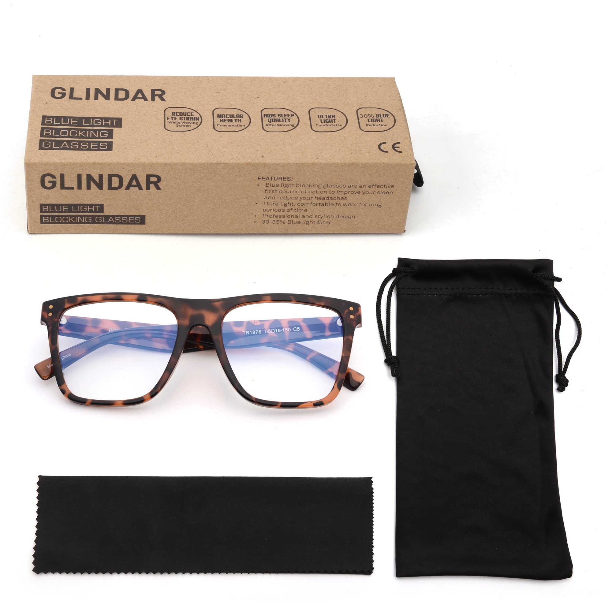 Glindar occhiali luce blu quadrati oversize donna TR