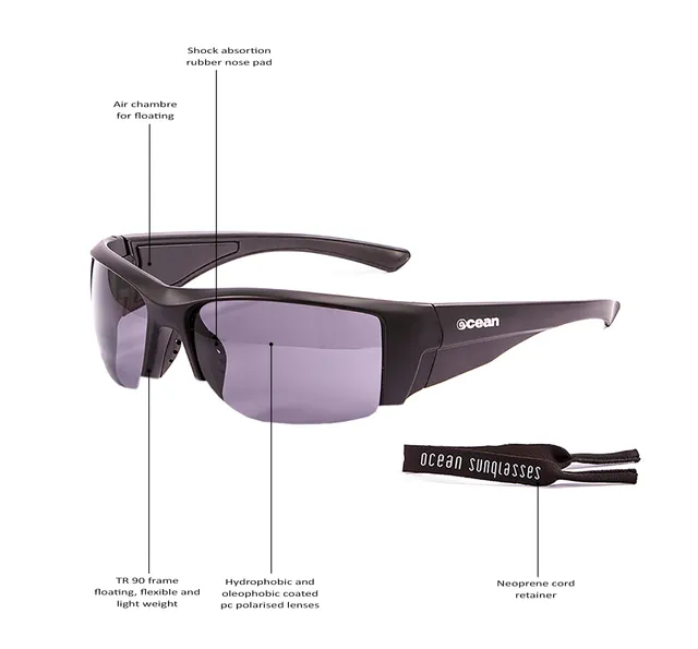 Ocean Guadalupe occhiali sole half-rim nero smoke