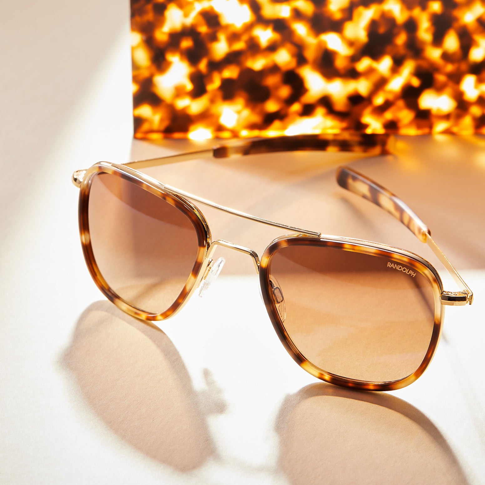 Randolph Aviator Fusion occhiali da sole oro rosa polarizzati