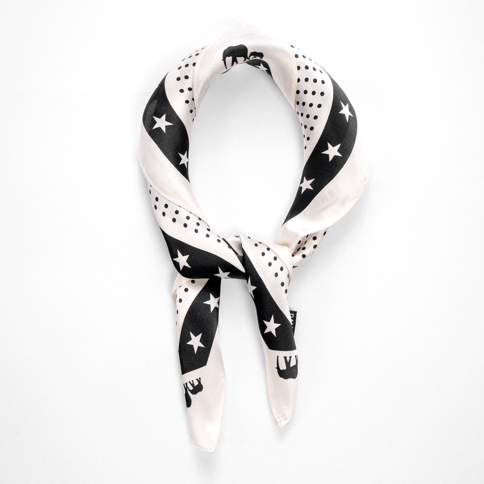 Randolph x BKc foulard in seta bianco grafica