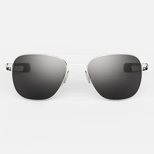 Randolph Aviator 23k White Gold American Gray occhiali da sole polarizzati