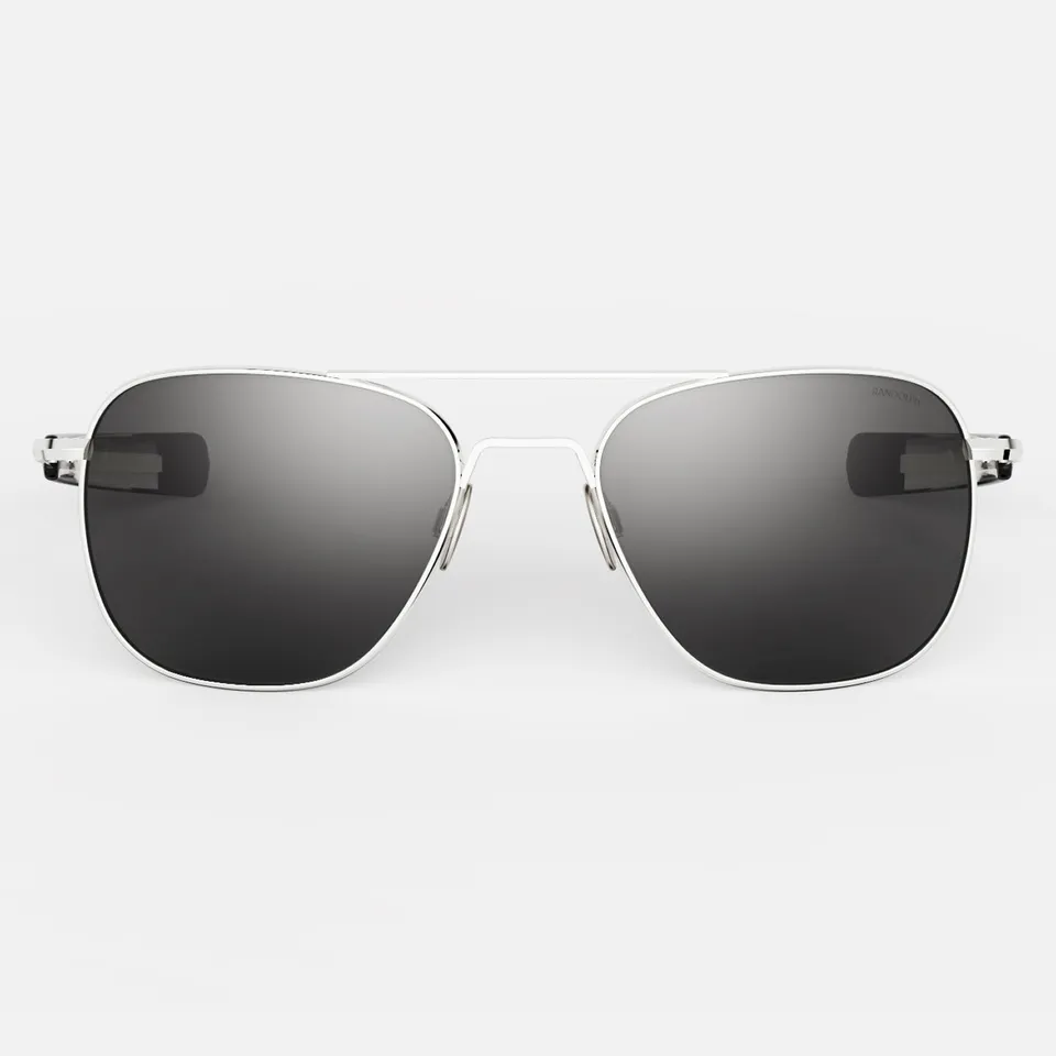 Randolph Aviator 23k White Gold American Gray occhiali da sole polarizzati