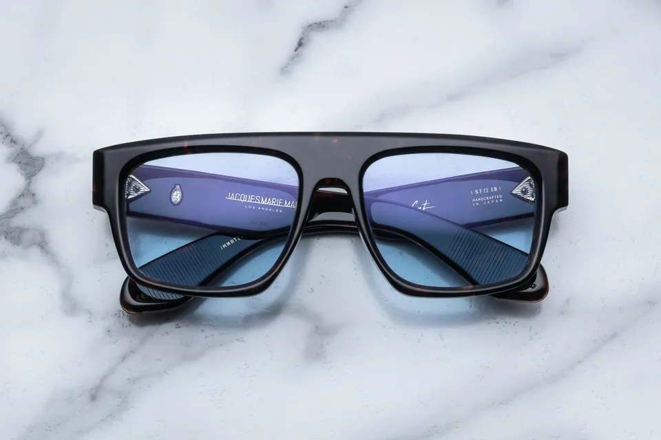 Jacques Marie Mage Ritz occhiali da sole Ciel Cerulean CR39