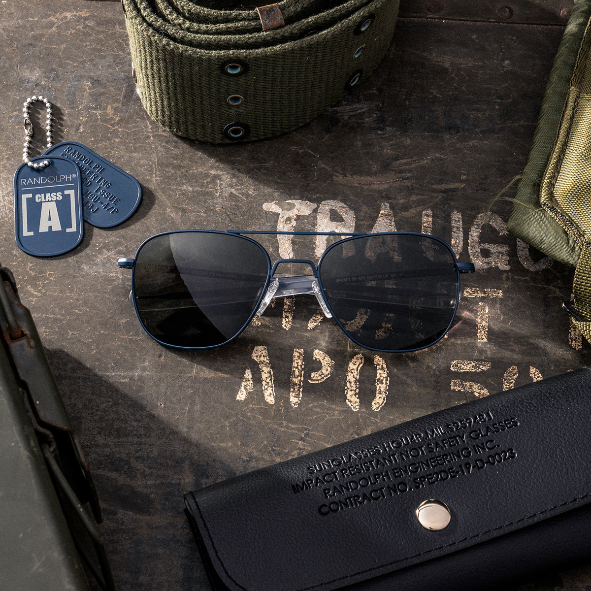 Randolph Class A Aviator Navy American Gray occhiali da sole graduati