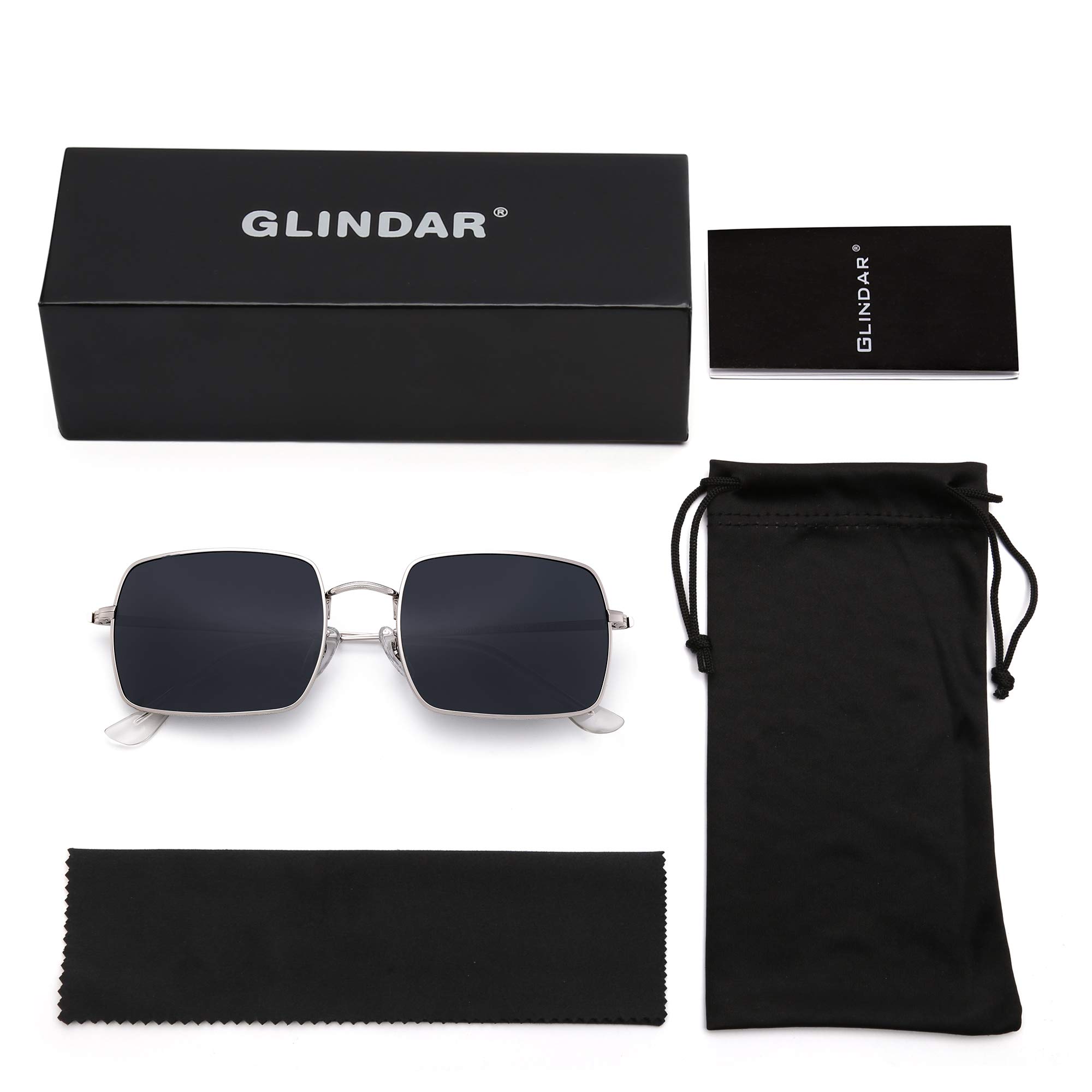 Glindar occhiali da sole quadrati polarizzati metallo UV400