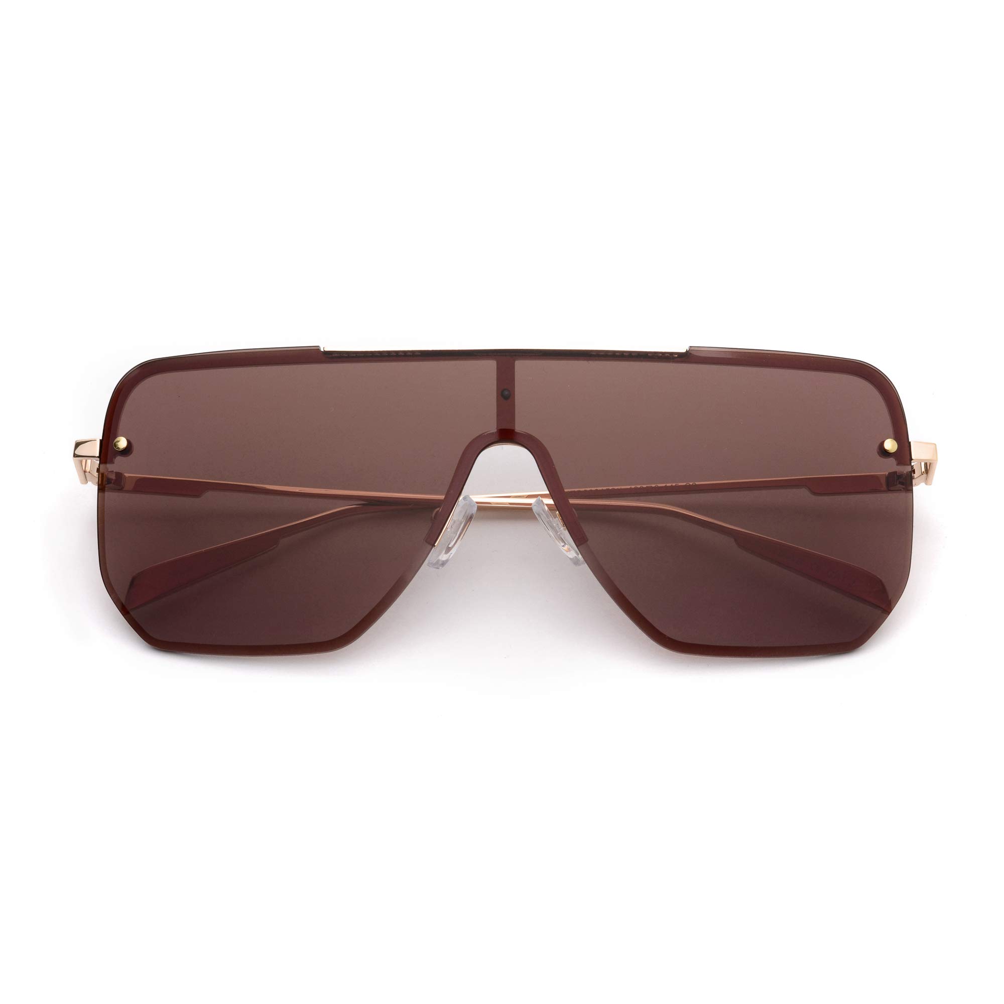 Glindar One Piece occhiali da sole scudo flat top oversize unisex