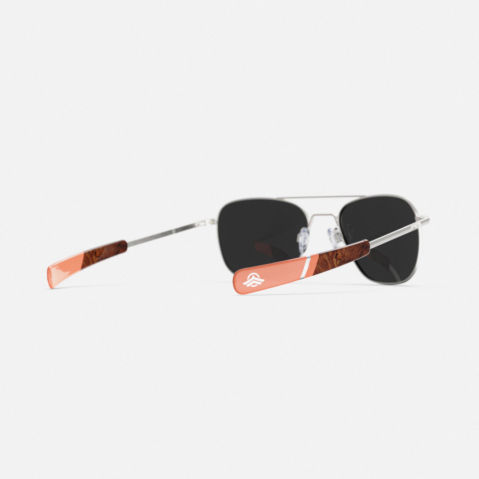 Randolph Aviator Satin Silver Silver Mirror occhiali sole 55