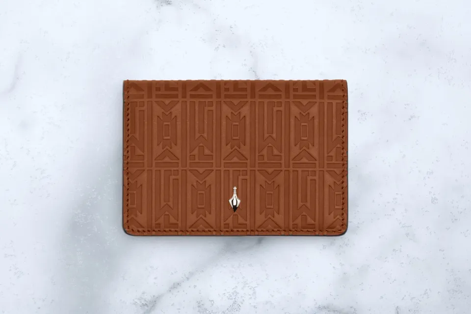 Jacques Marie Mage Cassandre portafoglio pelle Tan bifold