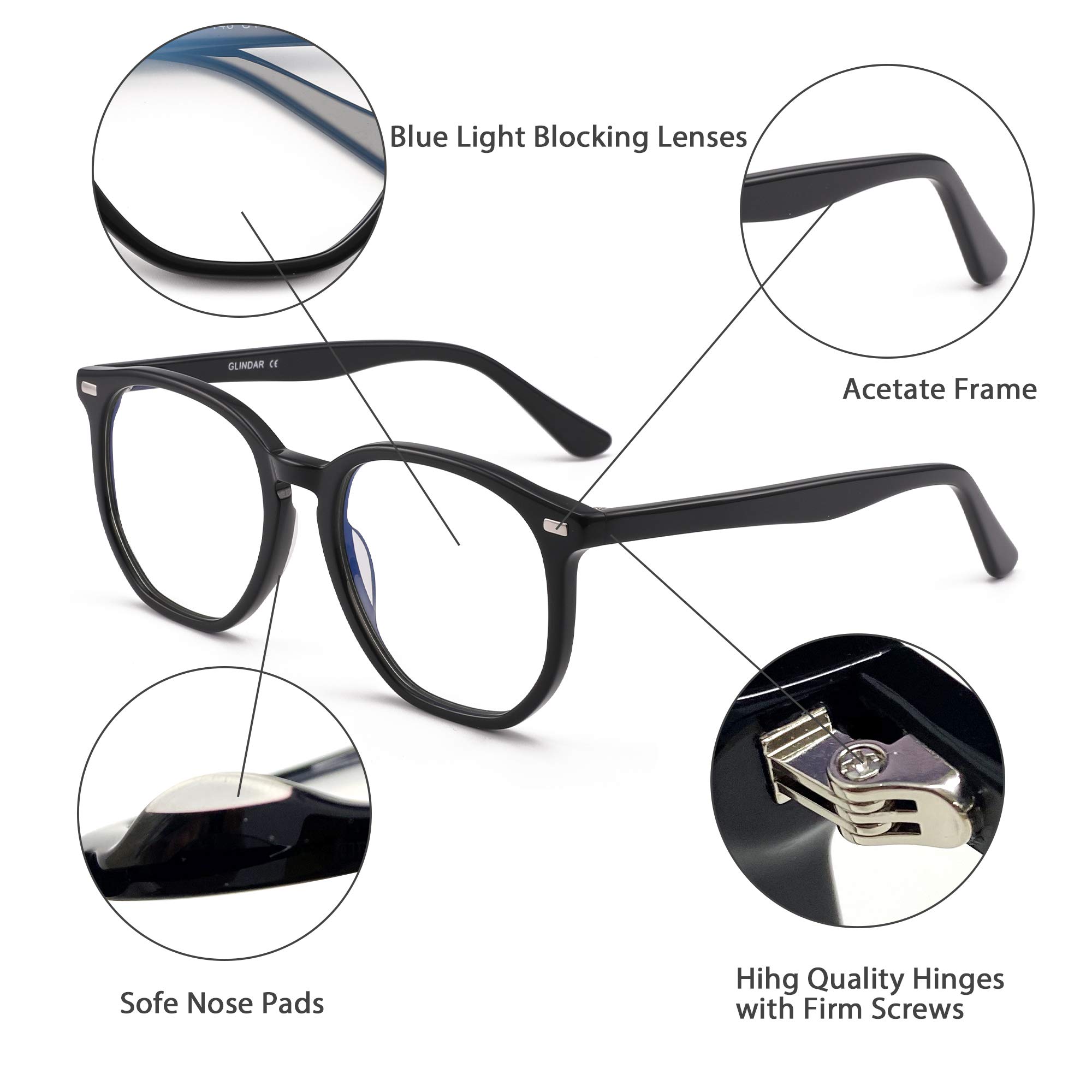 Glindar Esagonali Acetato Occhiali Filtro Luce Blu Tartarugati