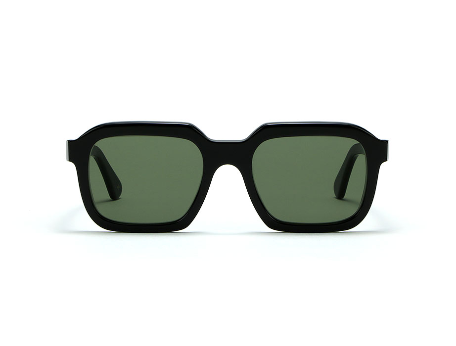 L.G.R Raffaello occhiali da sole nero lente verde base 2