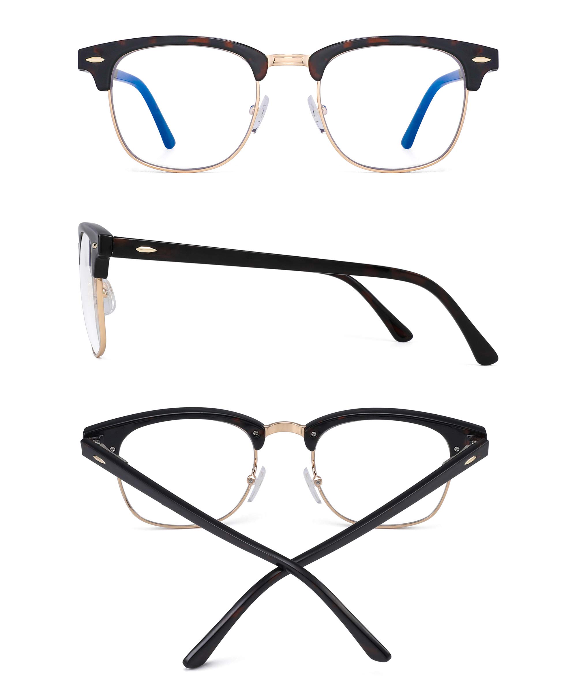 Glindar Retro Classico Browline occhiali luce blu computer