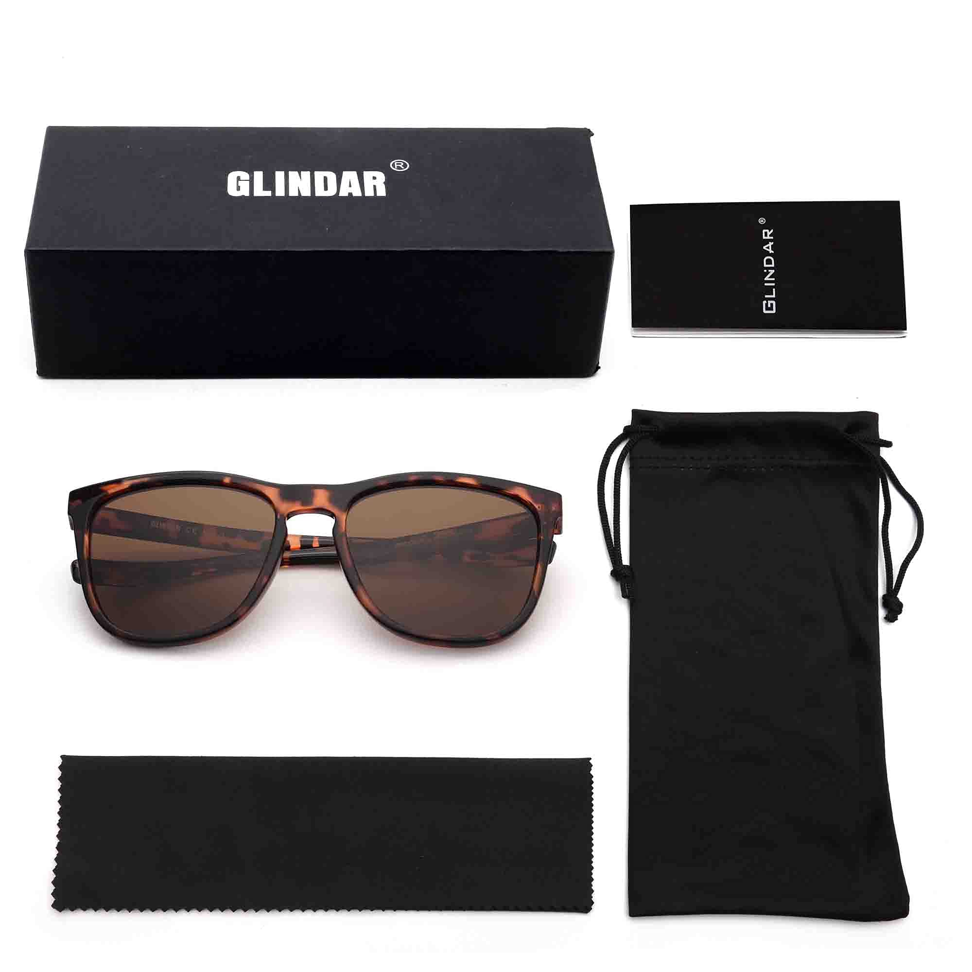 Glindar Occhiali da Sole Polarizzati Quadrati Retro Unisex