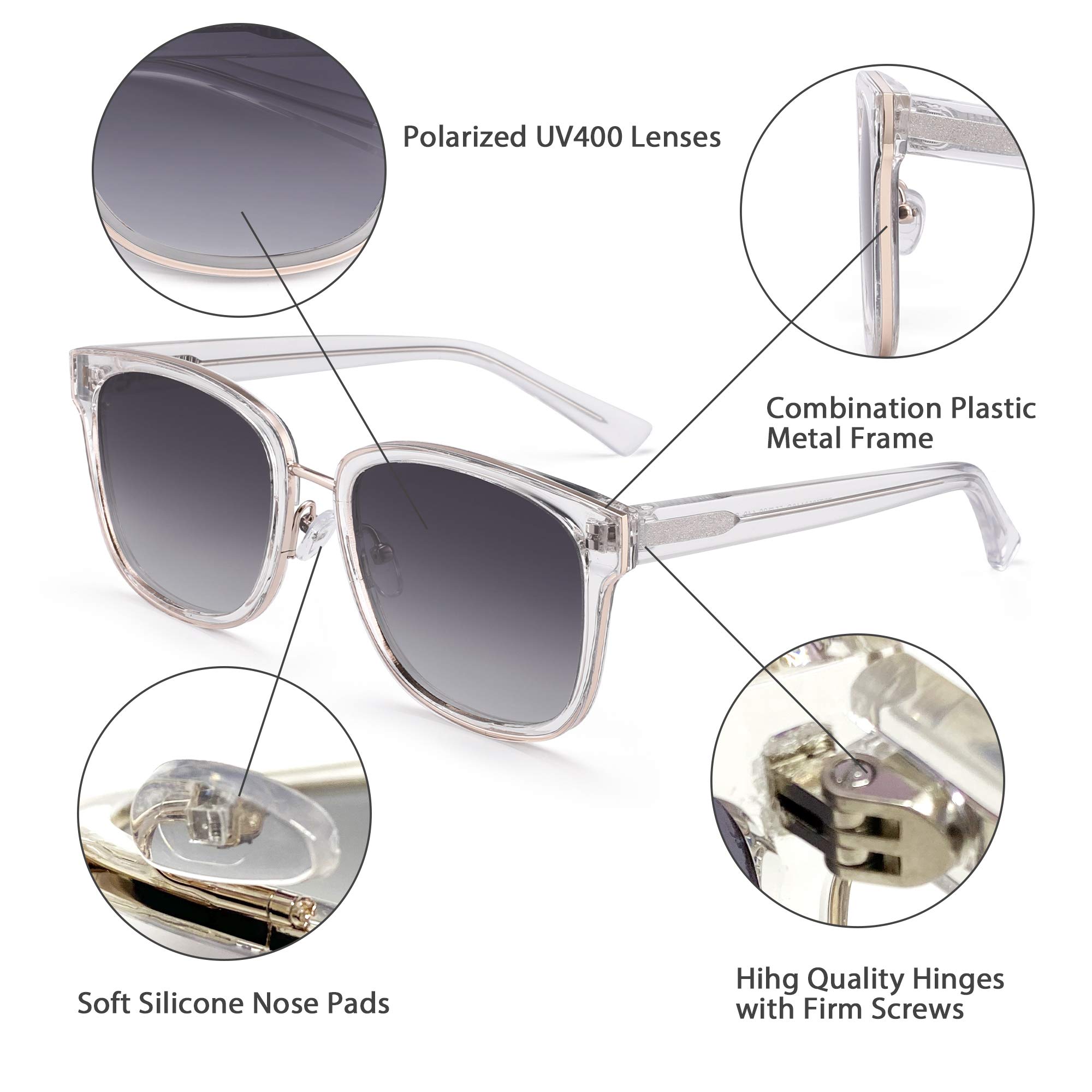 Glindar occhiali da sole donna polarizzati protezione UV