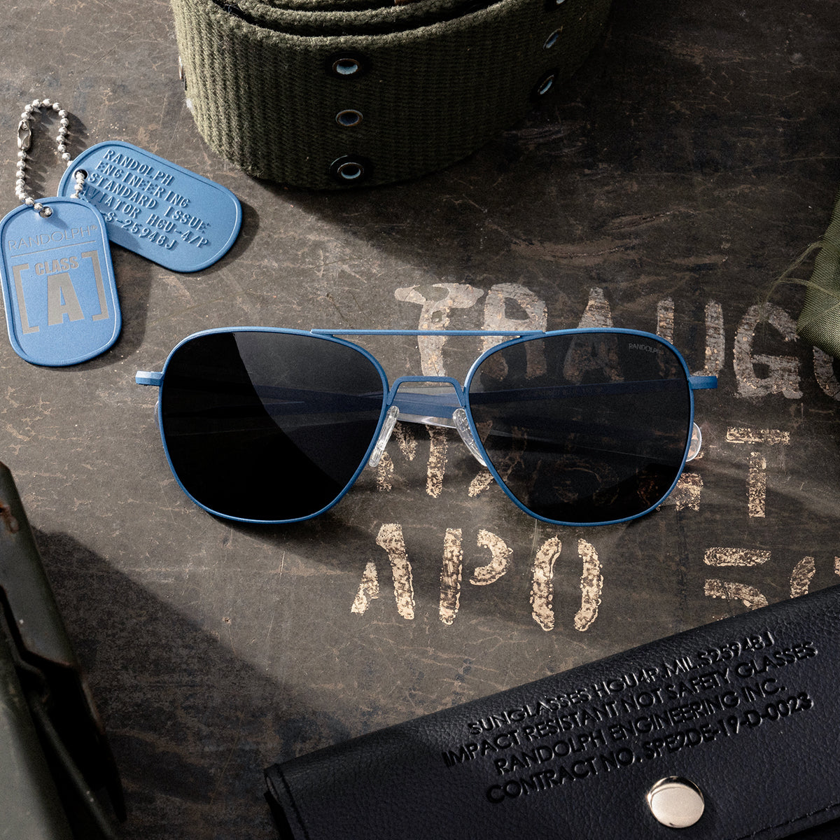 Randolph Class A Aviator Patriot Blue American Gray occhiali da sole vetro